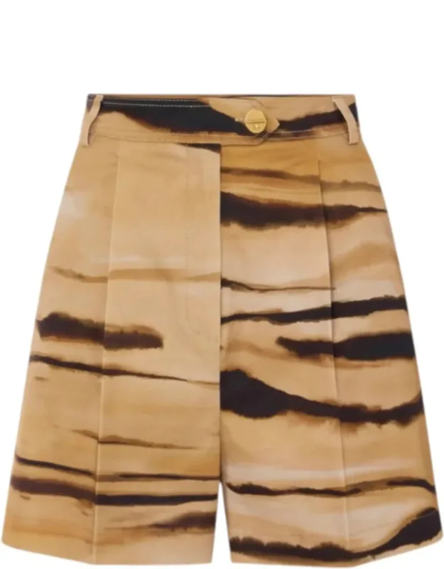 Safari Tiger-pattern Darts Cotton Shorts
