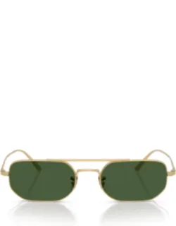 Gold Rectangular Sunglasses