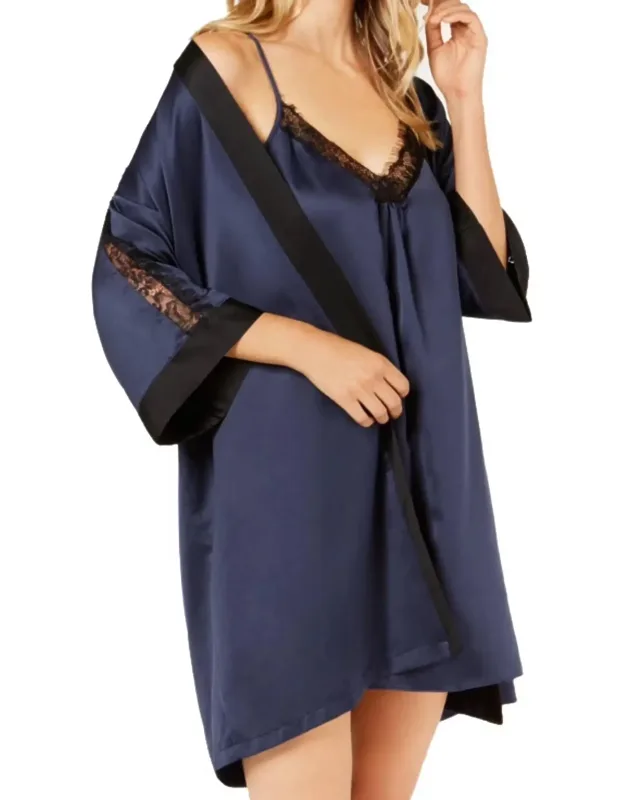 Sets To Go Satin Chemise And Wrap Robe