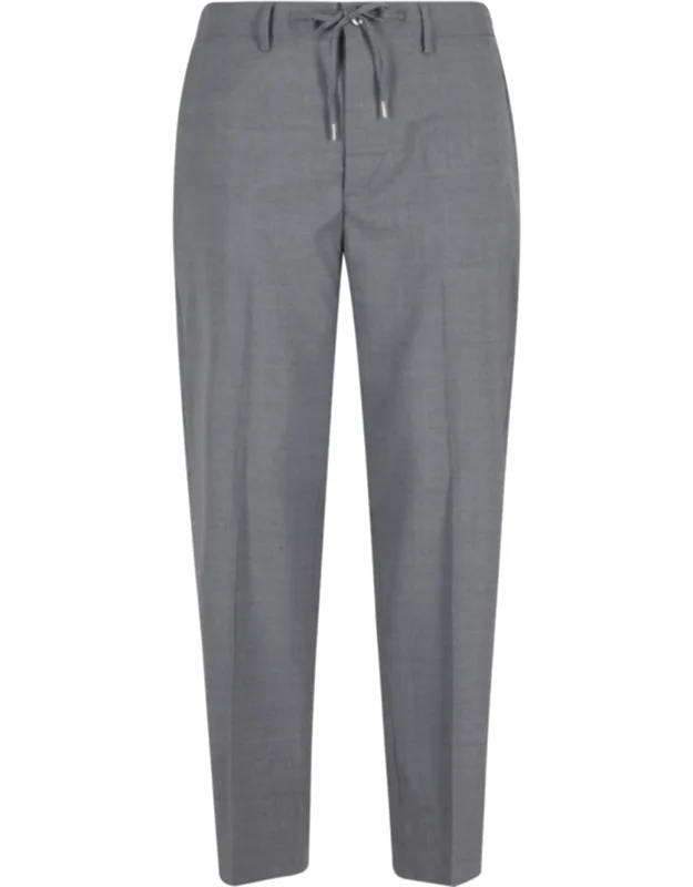 Covents Drawstring Waist Wool-blend Straight-leg Pants