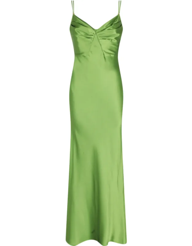 Plunging-back Evening Dress
