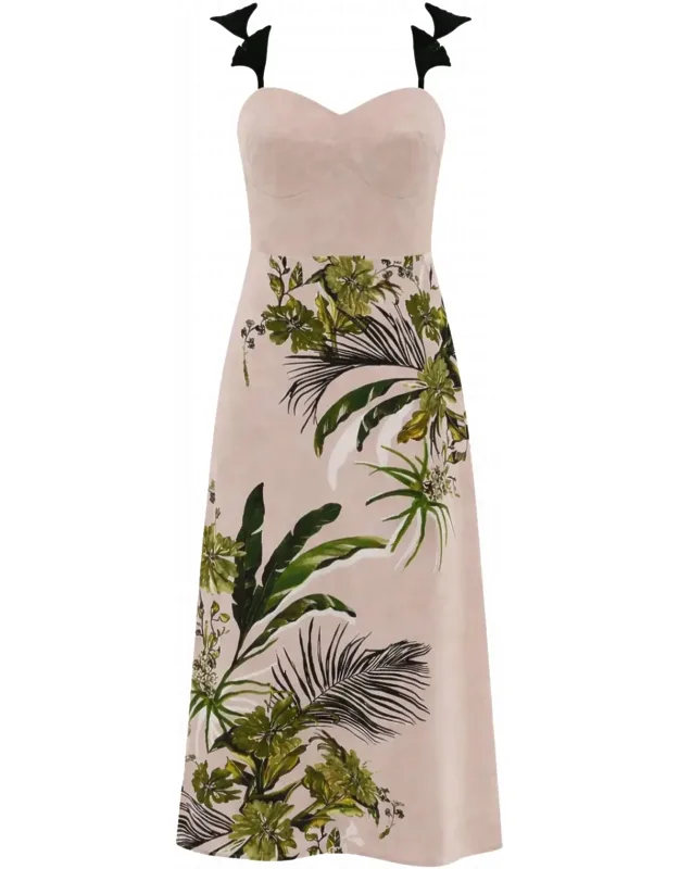 Midi Dress In Botanical Print