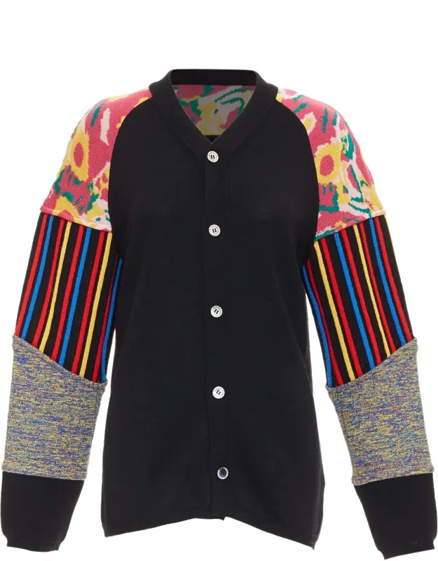 Patchwork Sleeve Cardigan