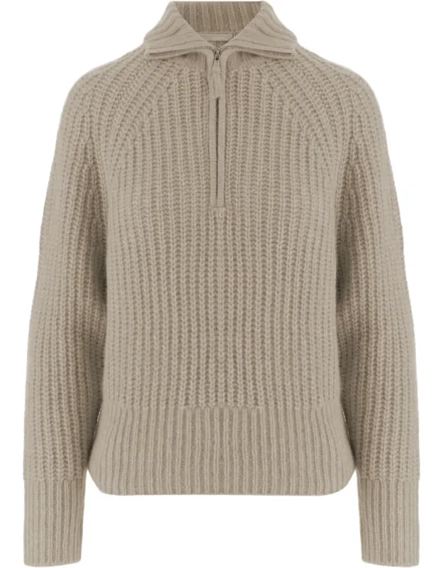 Zip Turtleneck Cashmere-silk Sweater