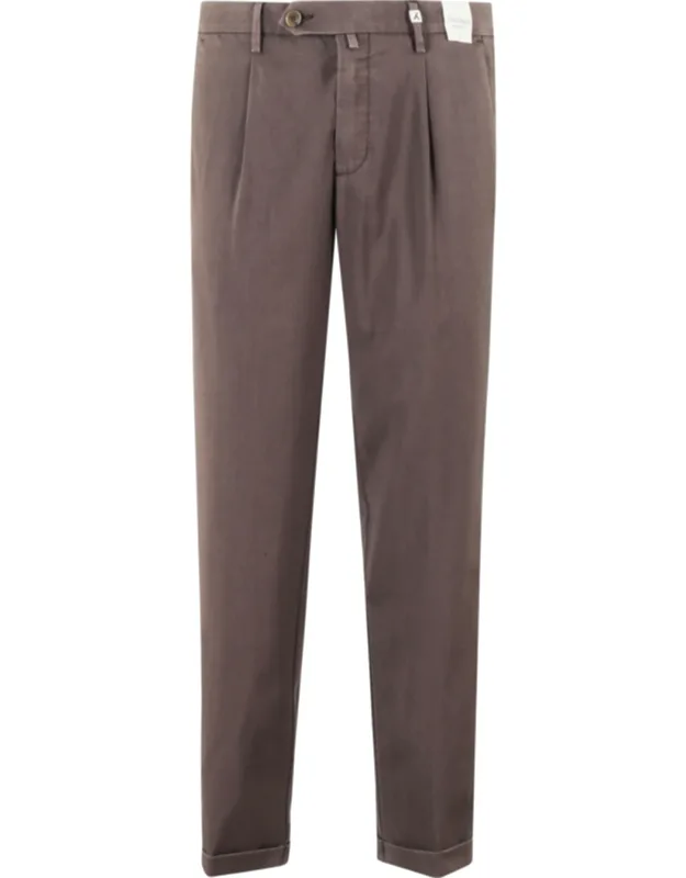 Turn-up Waist Loops Wool Trousers