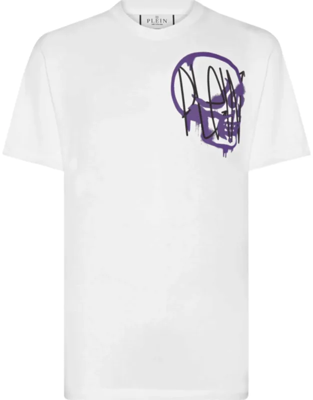 T-shirt Round Neck Ss With Skull And Rhinestone Details