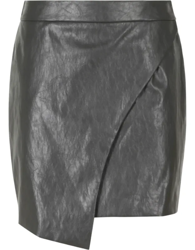 Asymmetrical Metallic Trim Mini Skirt