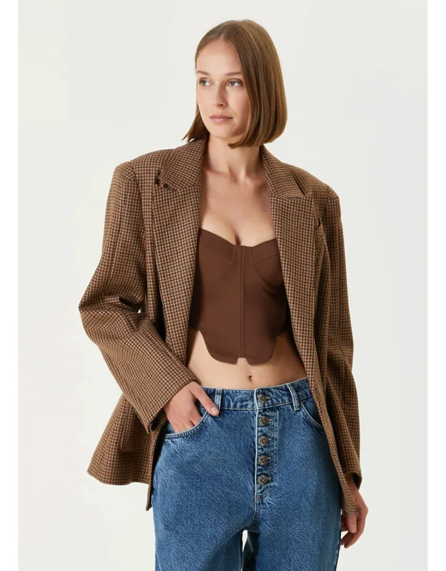Cotton Big Shoulder Blazer