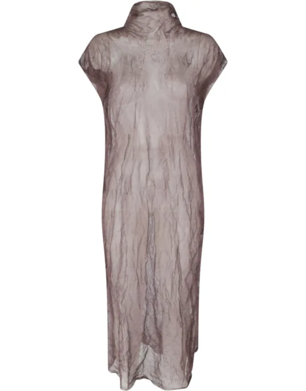 Echinacea Crinkle-effect Metallic-silk Midi Dress