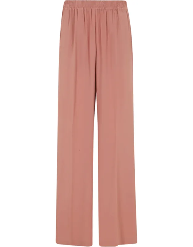 Fluid Elastic-waistband Viscose-blend Wide-leg Pants