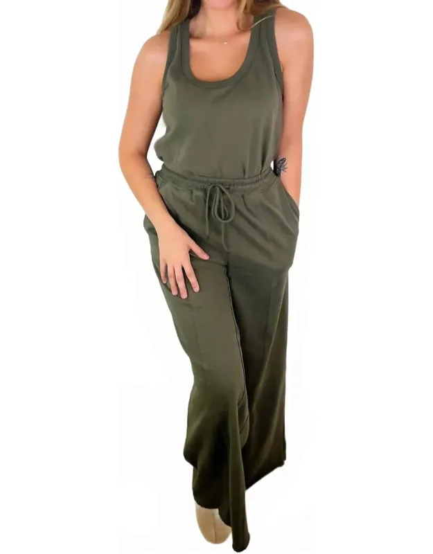 Where It Begins Cotton Blend Wide Leg Jumpsuit