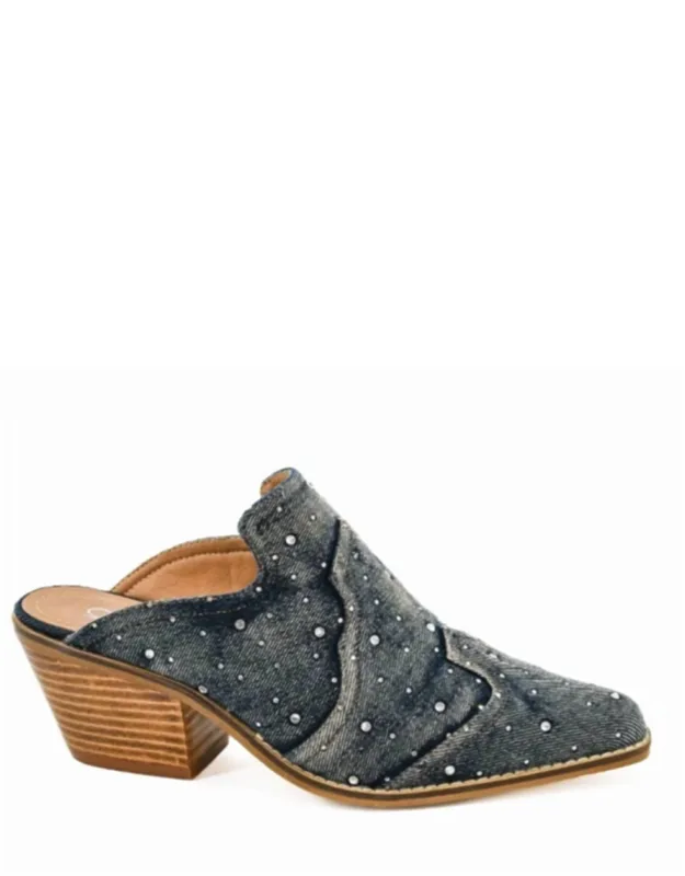 Tex Mex Washed Denim Mules
