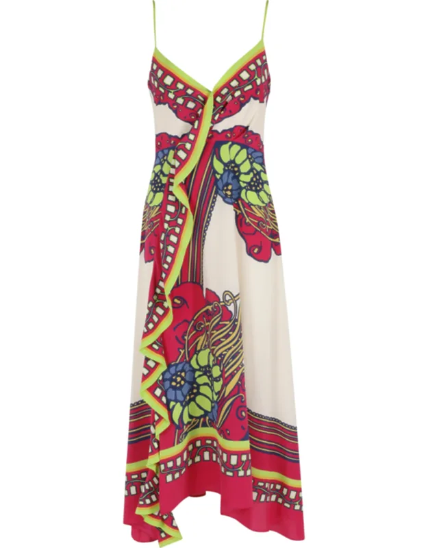 Turn Around Sweetheart Silk Midi Dress