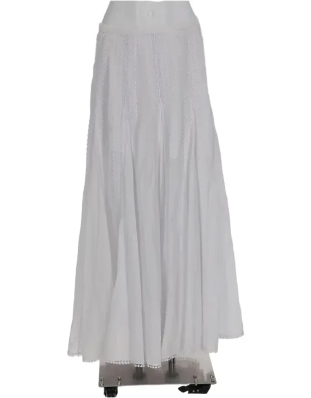 Lace Trim Panel Maxi Skirt