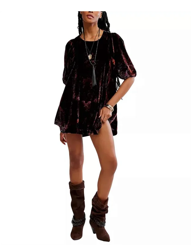 Maye Printed Velvet Tunic Dress