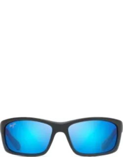 Matte Black Nylon Wraparound Sunglasses