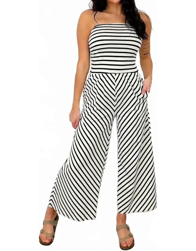 Cotton Blend Strapless Jumpsuit