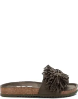 Suede Flat Sandals