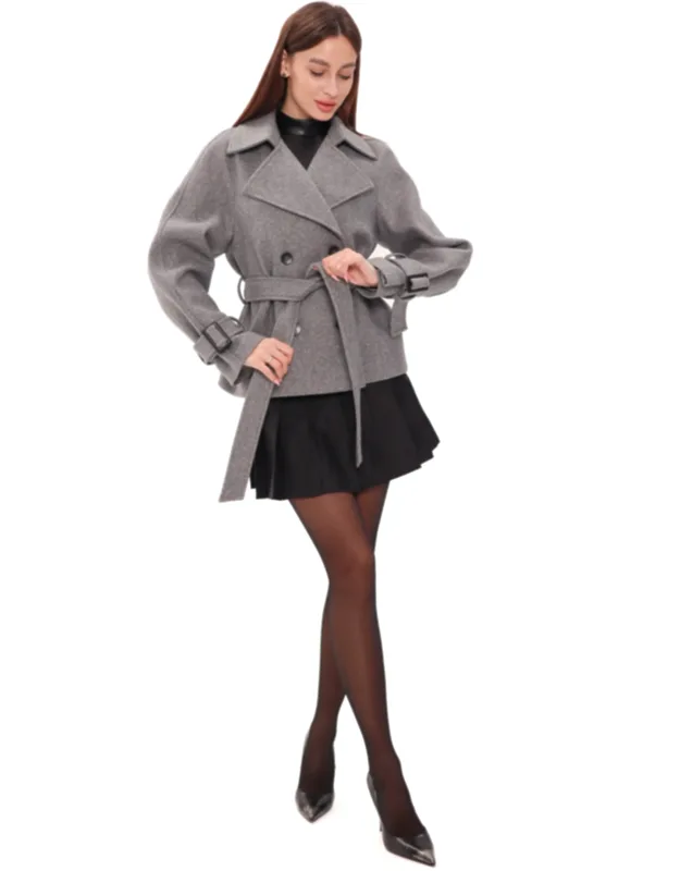 Tailored Wool Blend Coat