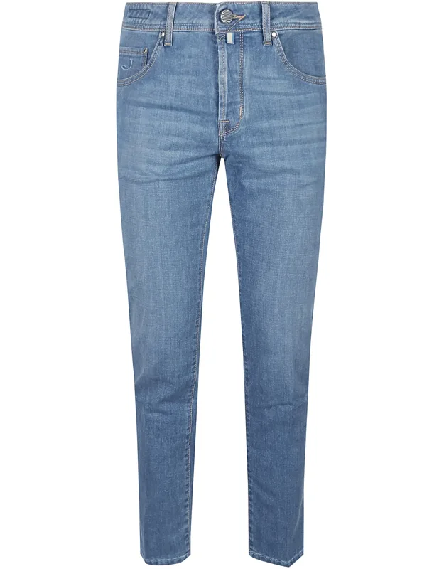 Cropped Slim Fit Stretch Cotton Jeans