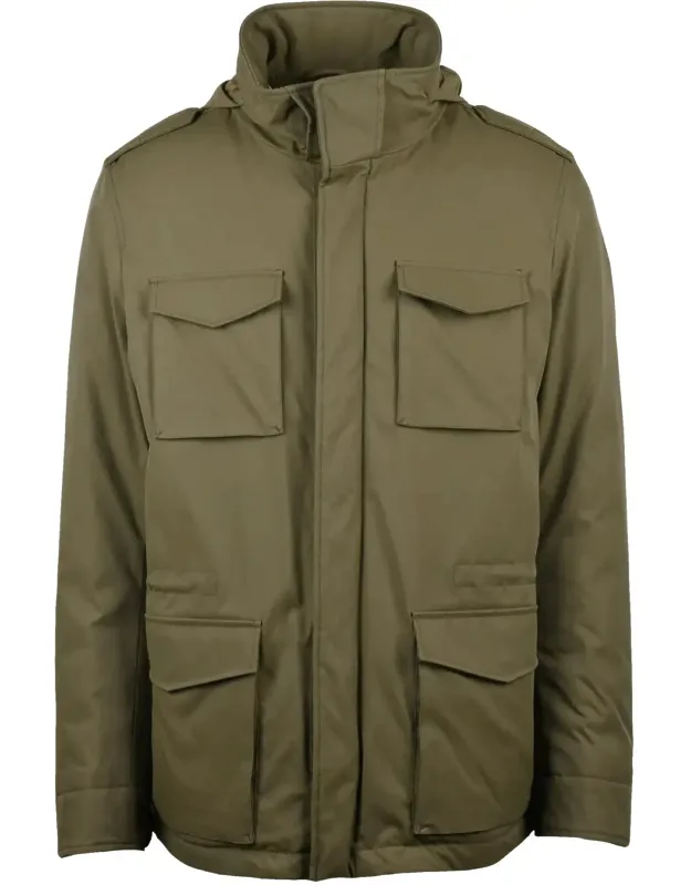 Detachable Hood Polyester Down Safari Jacket