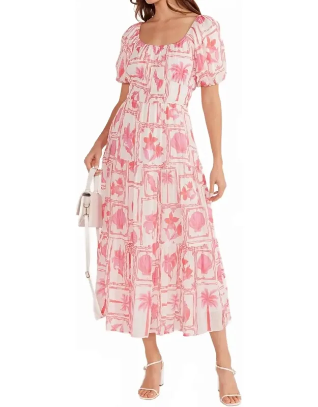 Puff Sleeve Midi Dress