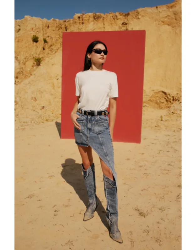 Free Heaven Cut Out Denim Skirt