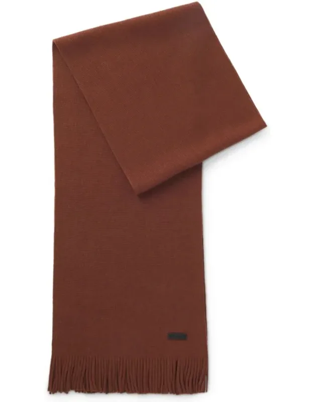 Knit Scarf In Virgin Wool With Logo Detail