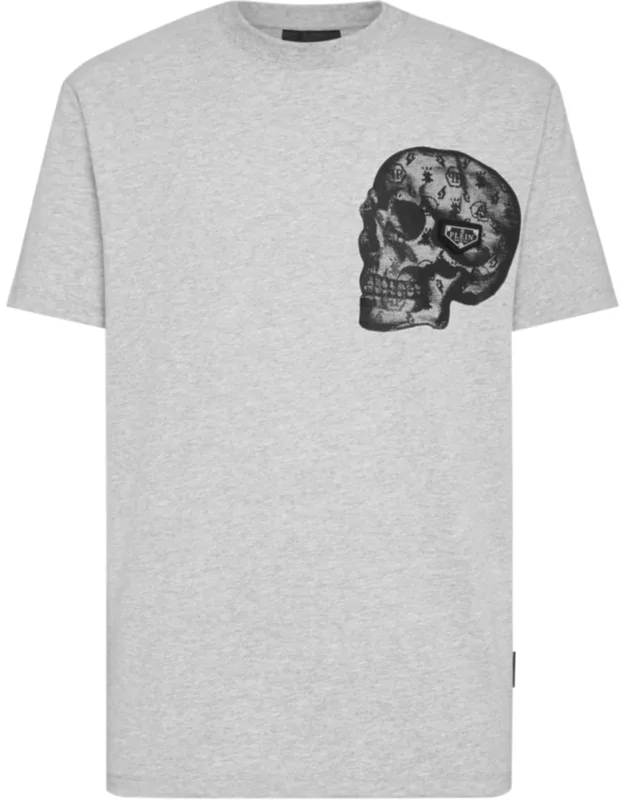 T-shirt With Round Neck And Skull Print