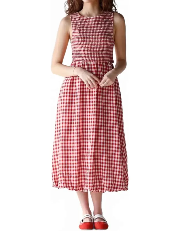 Ready Gingham Midi Dress