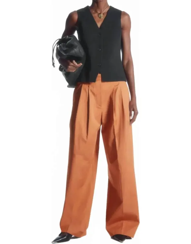 Wide-leg Tailored Twill Trousers