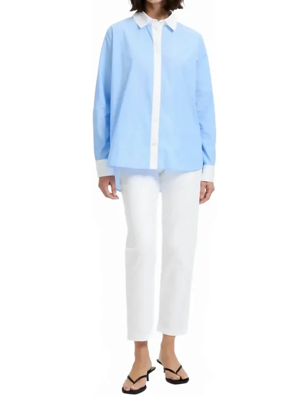 Poplin Contrast Button Down Shirt