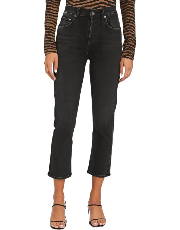 Riley High-rise Straight Cropped Jeans
