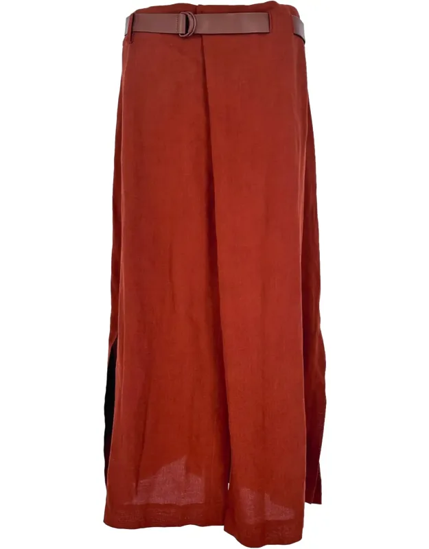 Belted Midi Skirt