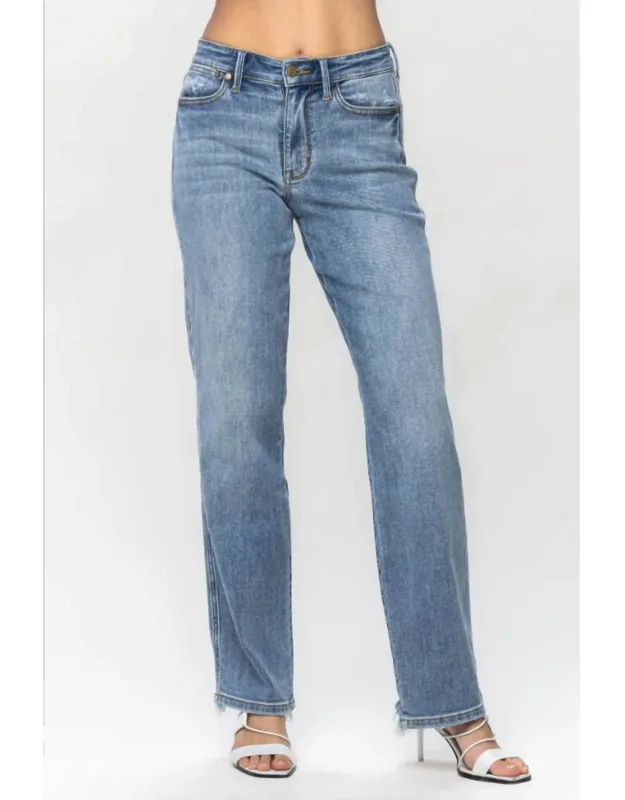 Mid Rise Cell Phone Pocket Dad Jeans