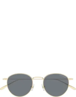 Gold Linea Nib Metal Round Sunglasses
