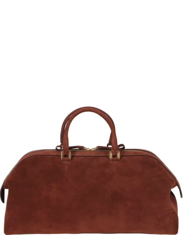 Double Zip Removable Strap Suede Tote Bag