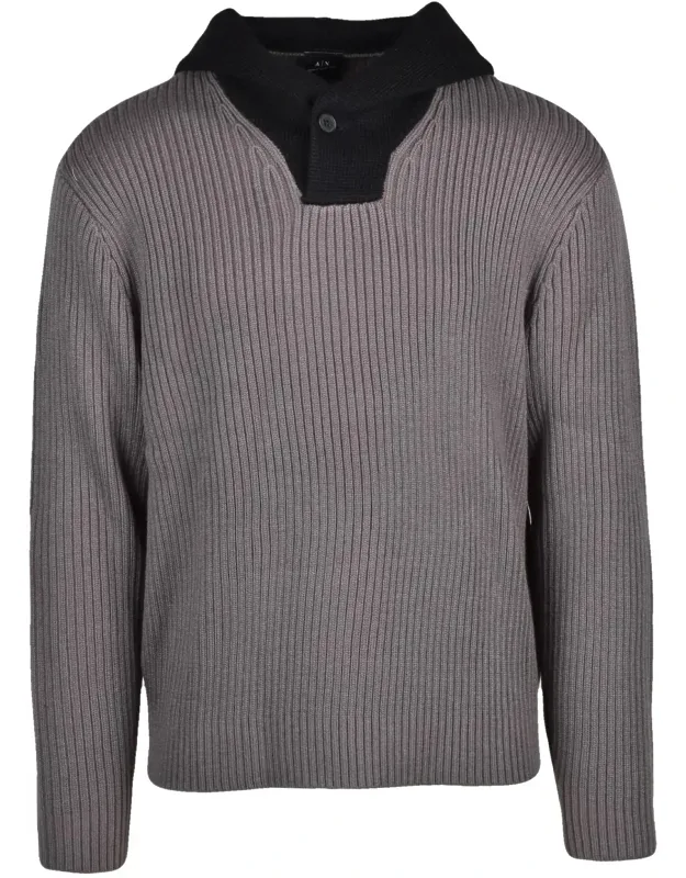 Ribbed Virgin Wool-blend Hoodie