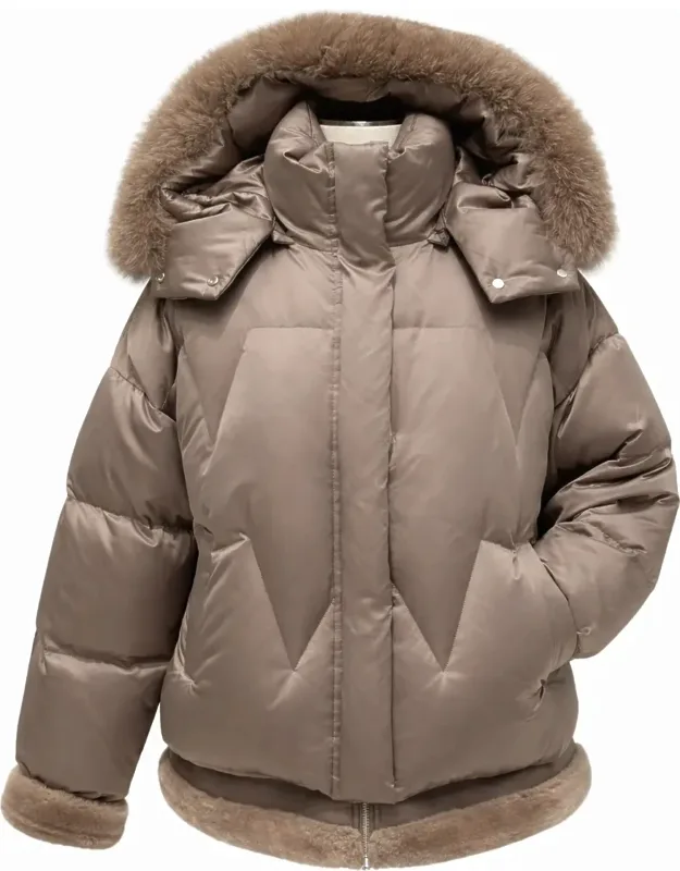 Genuine Polar Fox Down Fill Coat
