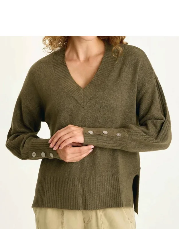 Relaxed Fit V-neck Knit Sweater