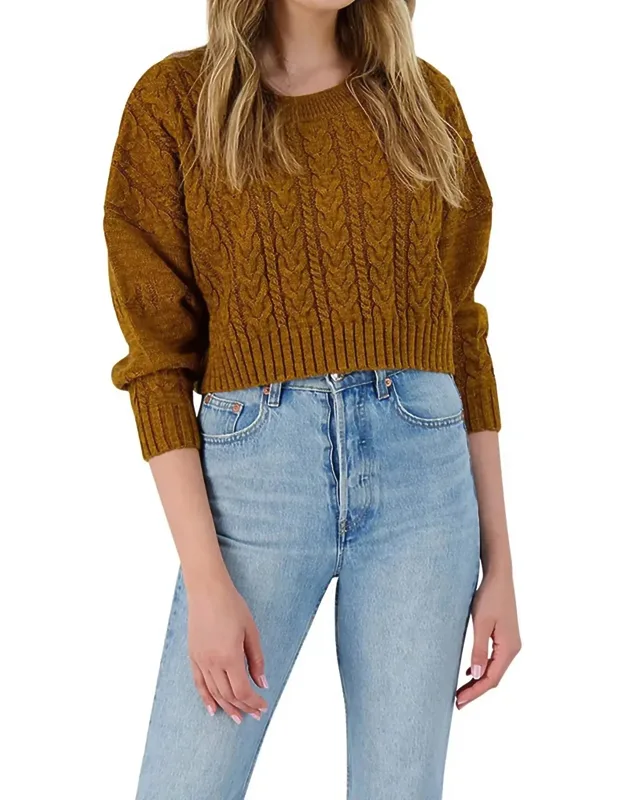 Cable Knit Crop Sweater