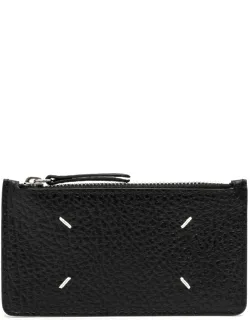 Signature Stitch Zip Pocket Card Holder