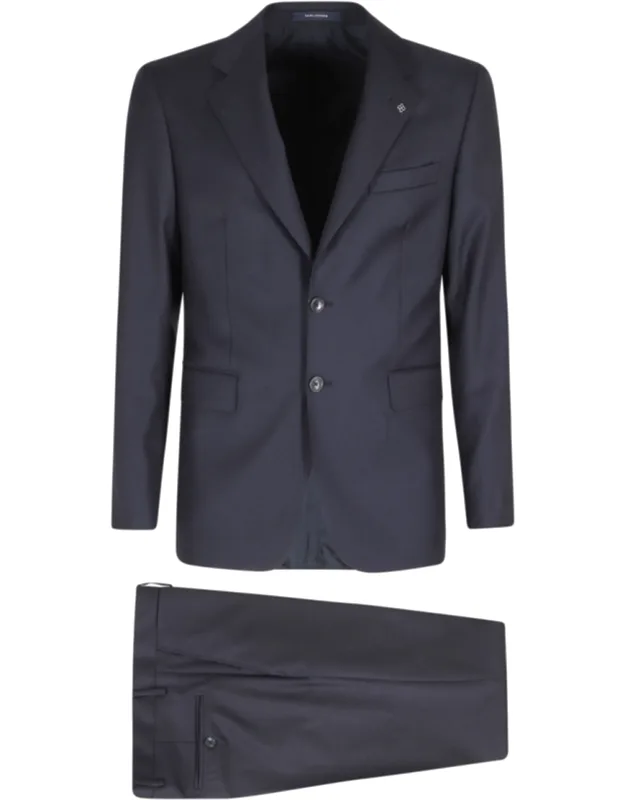 Double-breasted Tailored Flap Pocket Wool Suit