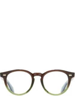 Gradient Green Acetate Round Sunglasses
