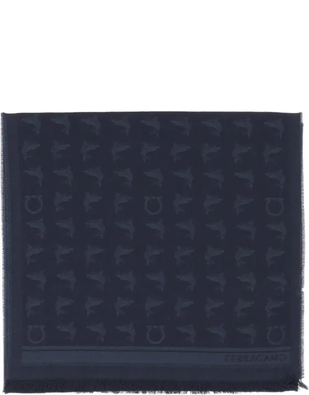 Wool Scarf With Subtle Jacquard Pattern