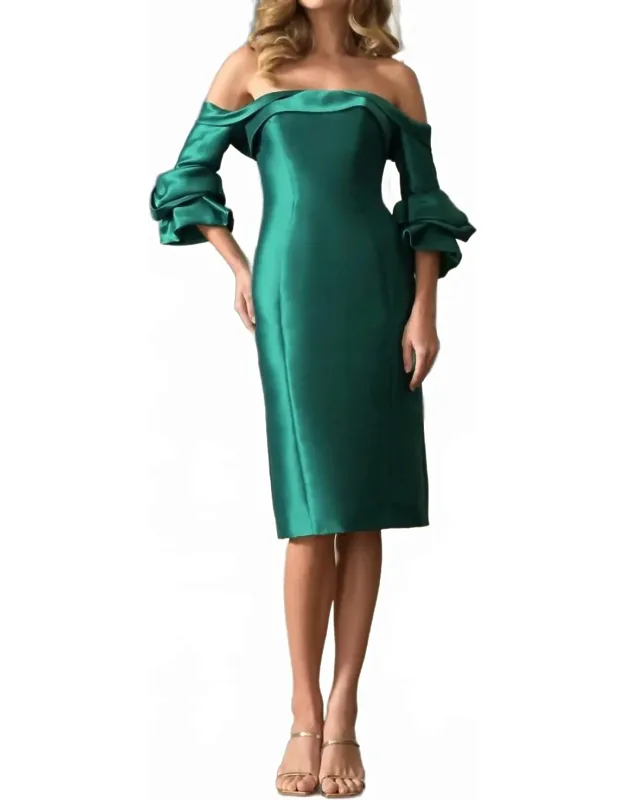Fitted Off Shoulder Cocktail Dress