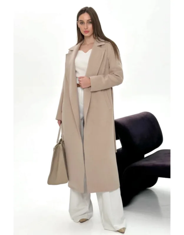 Classic Wraparound Wool Blend Coat