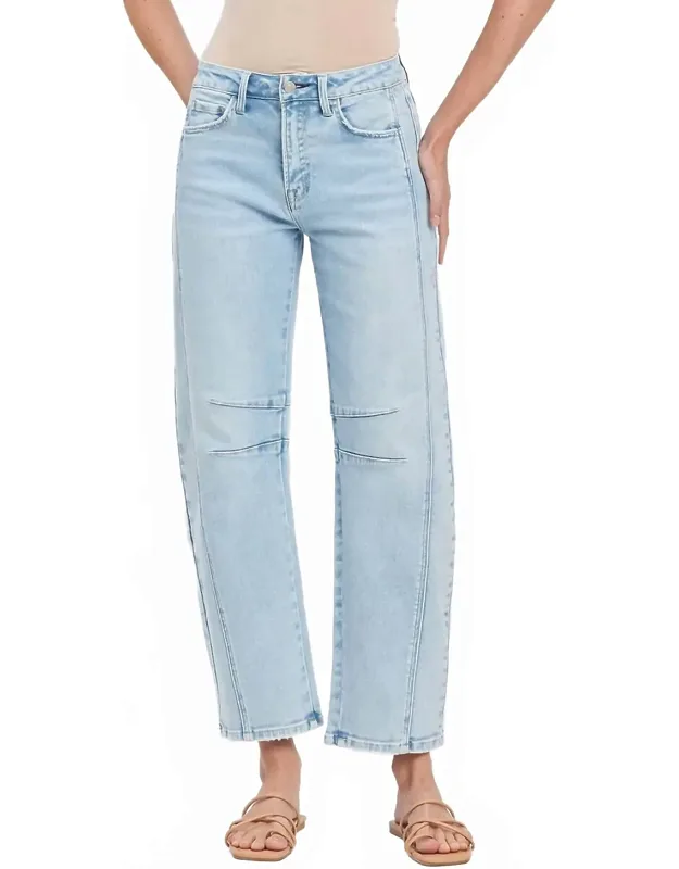 High Rise Barrel Leg Jeans