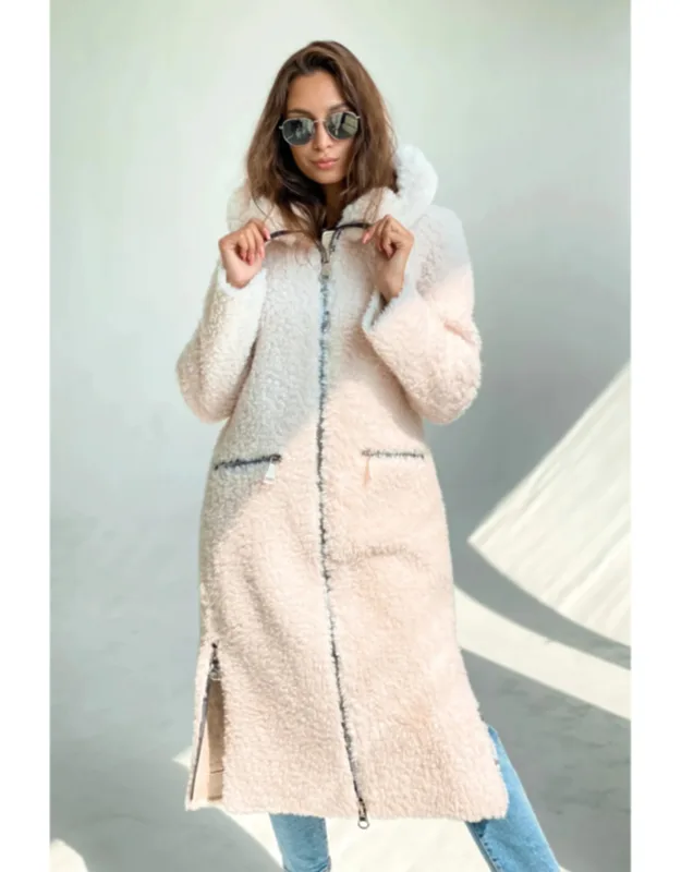 Eliza Alpaca Hooded Fur Coat