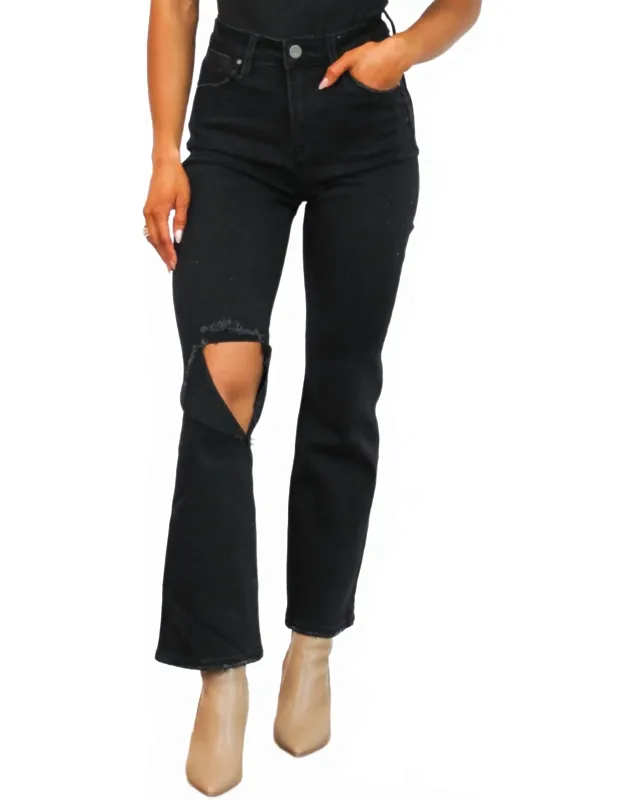 Distressed Straight Leg Jeans